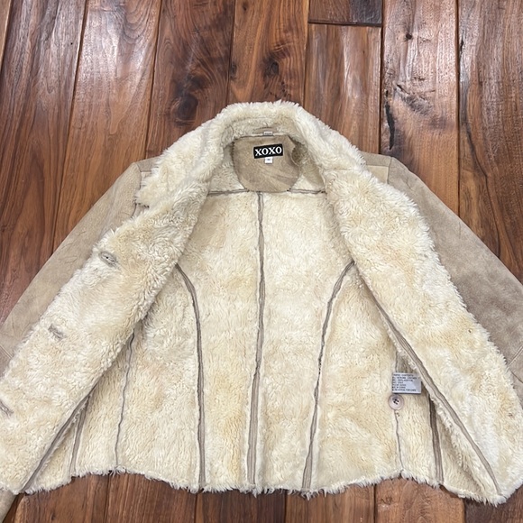 80’s Vintage leather coat with acrylic plush Sherpa lining . Very good condition - Picture 2 of 8